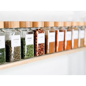 12 Krydderiglas med labels