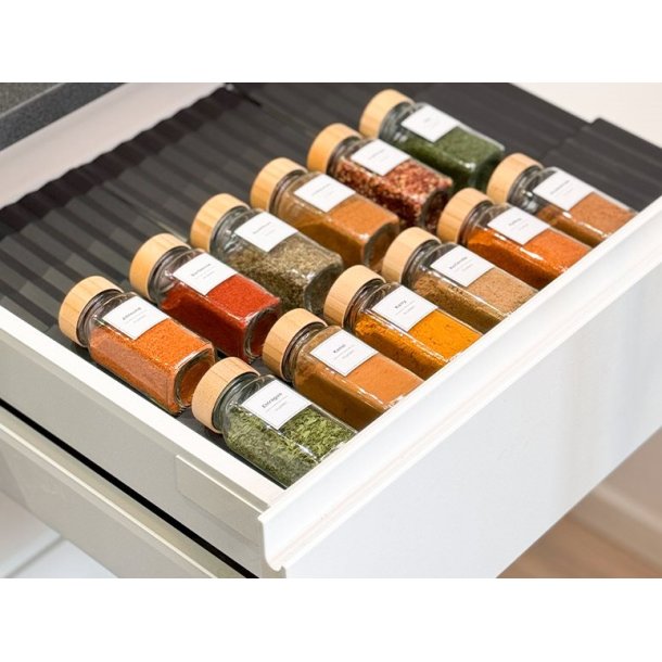 12 Krydderiglas med labels