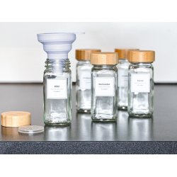 12 Krydderiglas med labels